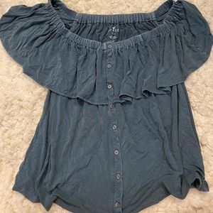 off the shoulder top, distressed